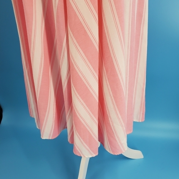 Vintage Rhodes Collection pink and white candy-striped day dress early 80s style - Picture 12 of 13